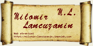 Milomir Lančužanin vizit kartica